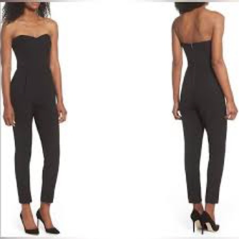 Adelyn Rae Black Strapless Jumpsuit